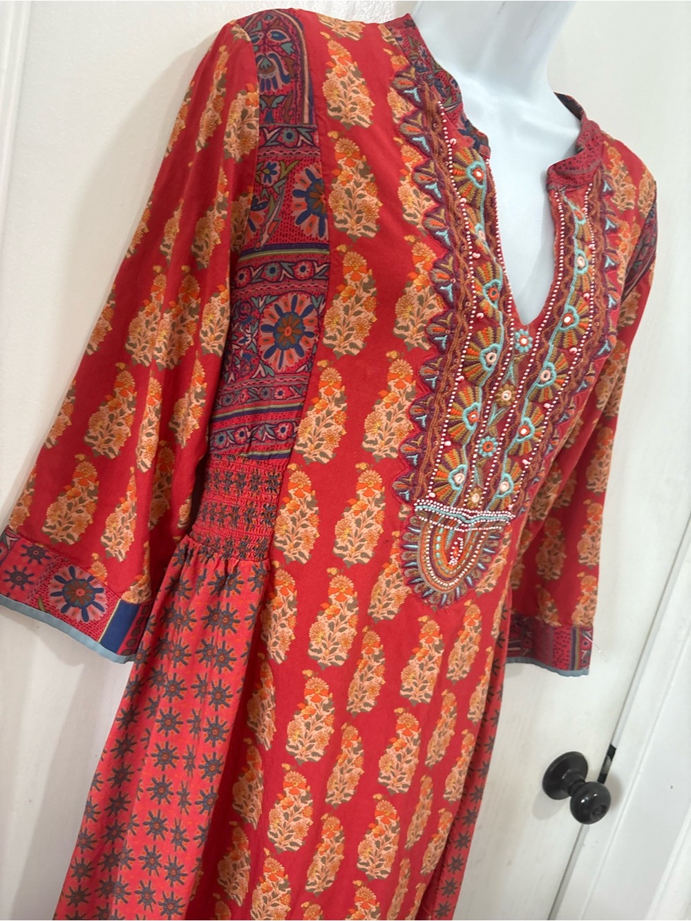 Bohemian Rust Paisley Print Maxi Dress - Picture 5 of 11